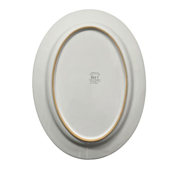 Hand Painted Pier 1 Ranunculus Flower Patterned Serving Dish - Picture 3 of 3